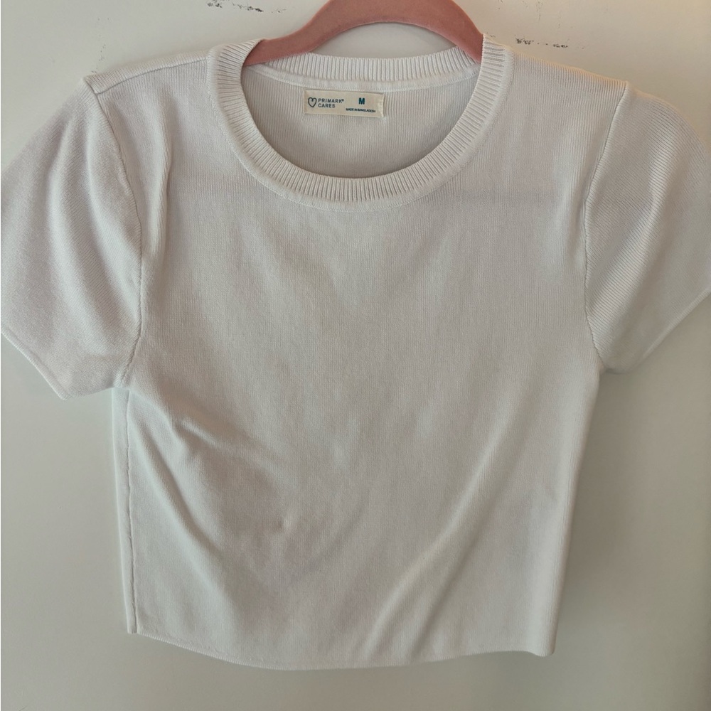 Thick sweater material White Women's crop Top